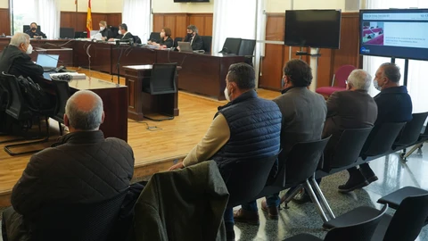 Los acusados en la pieza separada del caso ERE relativo a las ayudas al sector del corcho, ante el tribunal que los está juzgando.