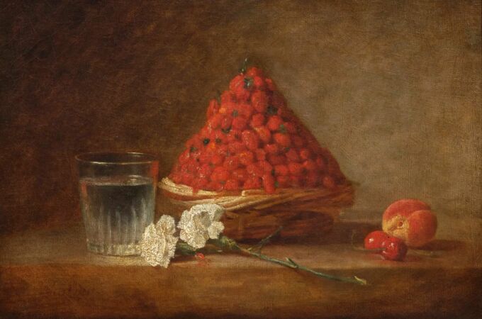 ‘La cesta de fresas silvestres’ de Jean Siméon Chardin , 1761