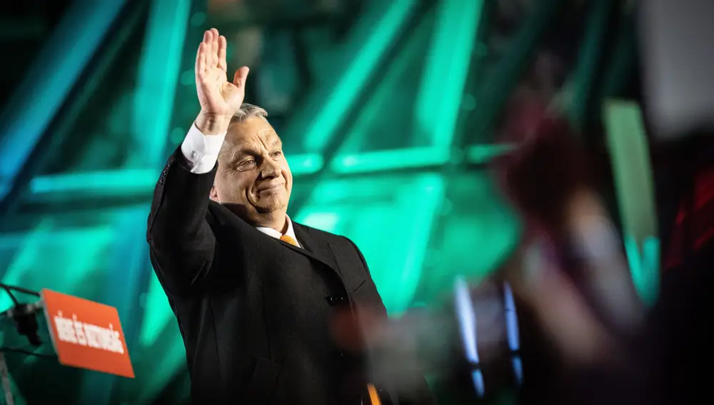 El primer ministro húngaro, Viktor Orban, tras su victoria en Budapest
