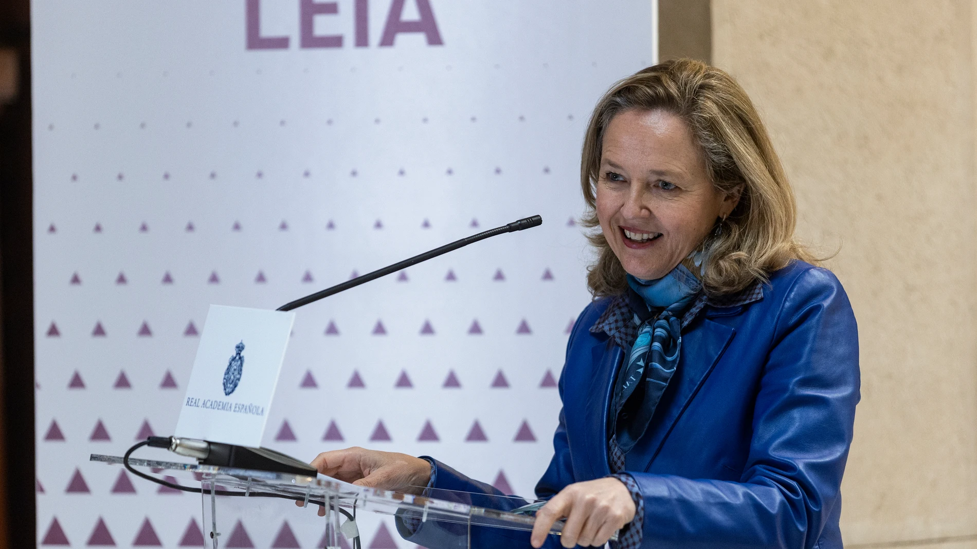La vicepresidenta primera del Gobierno y ministra de Economía, Nadia Calviño, en un acto en Madrid