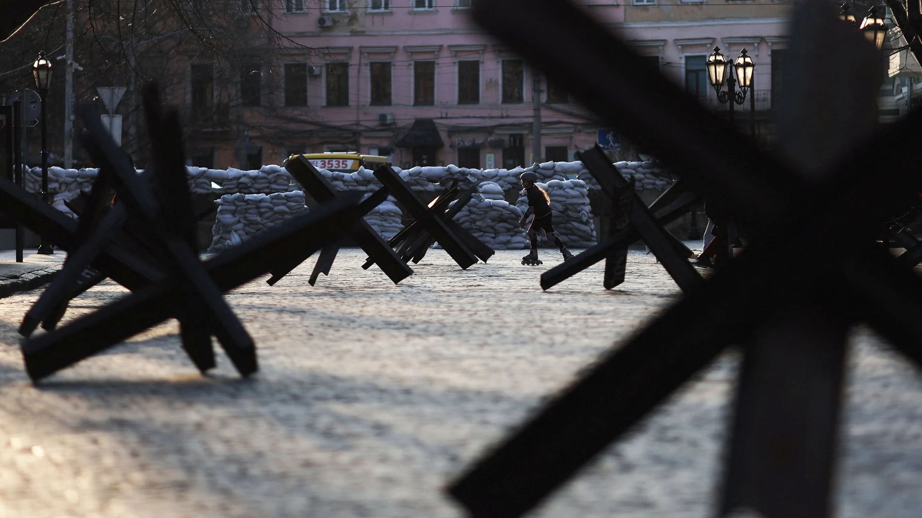 Barricadas antitanque en Odesa
