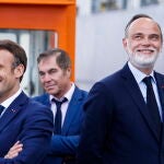 El presidente de Francia, Emmanuel Macron, y su ex primer ministro Edouard Philippe