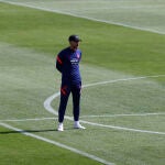 El entrenador del Atlético de Madrid, Diego Pablo Simeone, durante un entrenamiento