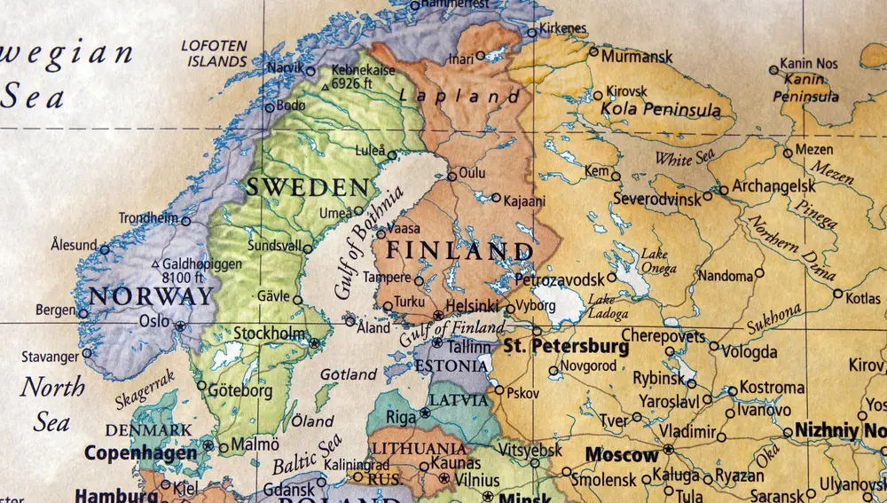 Map of norway,sweden,and other scandinavian countries