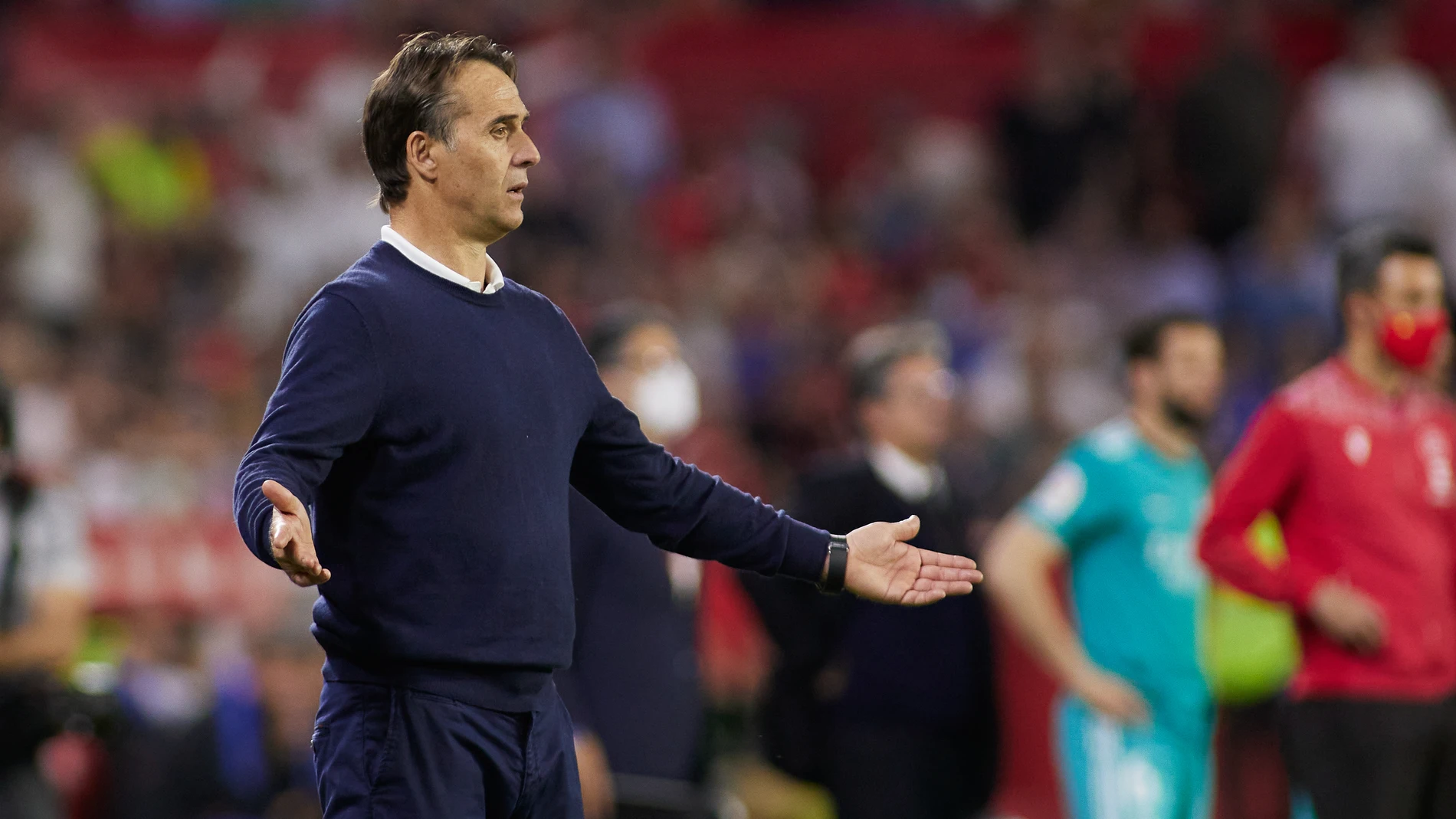 Julen Lopetegui, enfadado tras la victoria del Real Madrid contra el Sevilla en LaLiga