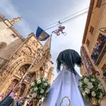 Tradicional Bajada del Ángel celebrada este Domingo de Resurrección en Aranda de Duero