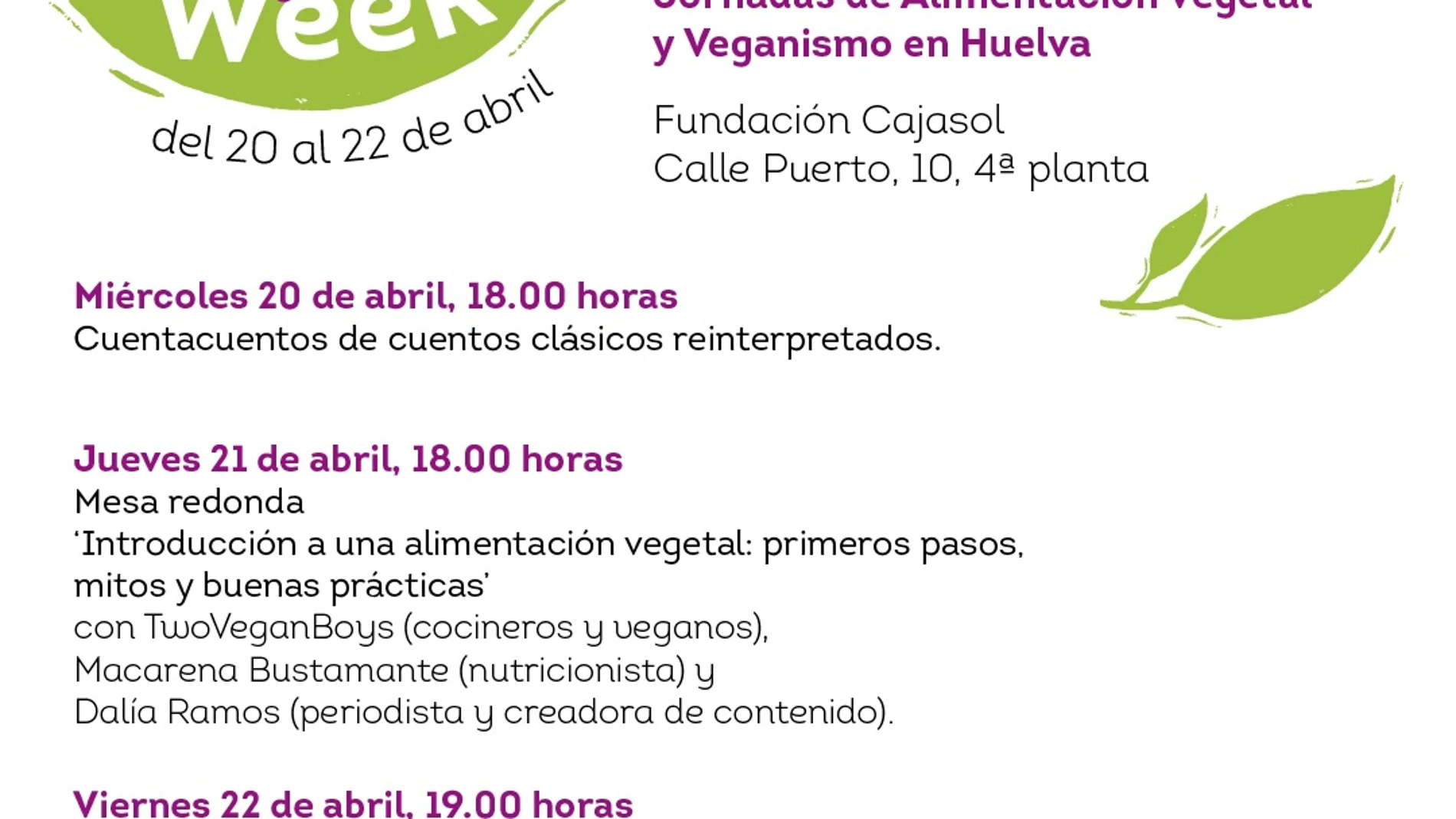 Cartel de la 'Veggie Week' de la Fundación Cajasol en Huelva