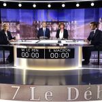 Marine Le Pen y Emmanuel Macron, durante el debate de 2017