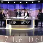 Marine Le Pen y Emmanuel Macron, durante el debate de 2017