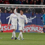 Lucas Vázquez celebra uno de los goles del Real Madrid esta temporada. Contra el Espanyol puede ganar LaLiga y después juega contra el Atlético