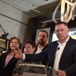 El diputado de Unidas Podemos en el Congreso, Juan Antonio Delgado, este jueves en el anuncio de su candidatura a las primarias internas para ser cabeza de lista a las elecciones andaluzas