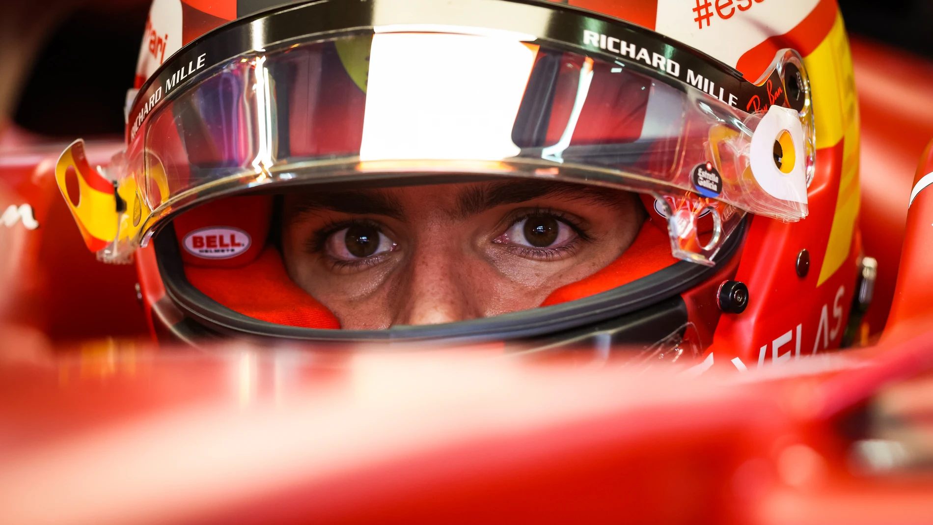 SAINZ Carlos (spa), Scuderia Ferrari F1-75, portrait during the Formula 1 Grand Premio del Made in Italy e dell'Emilia-Romagna 2022, 4th round of the 2022 FIA Formula One World Championship, on the Imola Circuit, from April 22 to 24, 2022 in Imola, Italy - Photo Florent Gooden / DPPI AFP7 22/04/2022 ONLY FOR USE IN SPAIN