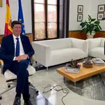 El vicepresidente de la Junta y coordinador de Cs en Andalucía, Juan Marín, este viernes durante su entrevista con TVE. TWITTER JUAN MARÍN