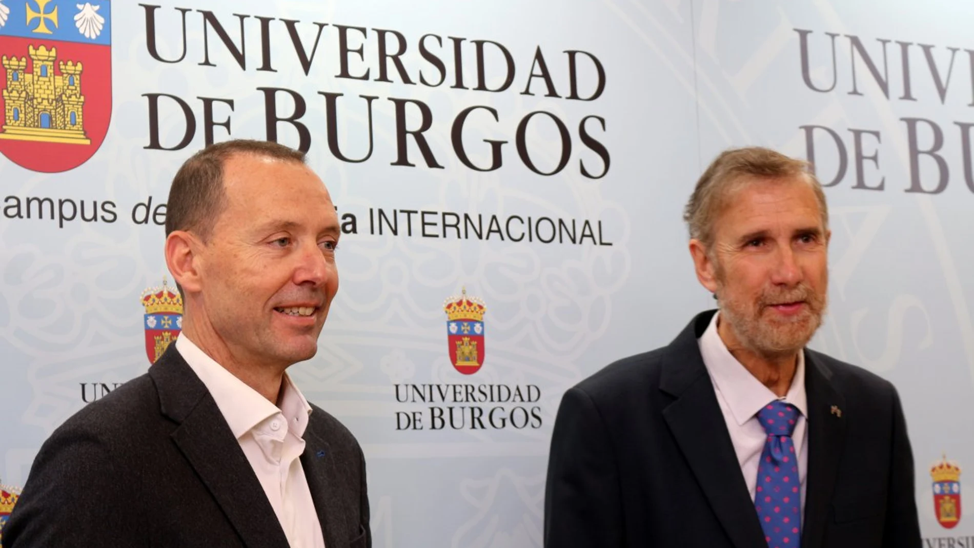 El rector de la UBU, Manuel Pérez Mateos, junto al director de KIC Innoenergy Iberia, Mikel Lasa