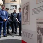 El presidente de la Junta de Castilla y León, Alfonso Fernández Mañueco, asiste a la inauguración de la exposición &#39;Portadas que hacen historia&#39;, de La Gaceta de Salamanca