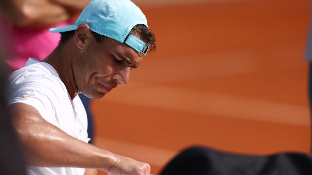 Rafa Nadal, durante un entrenamiento en la Caja Mágica