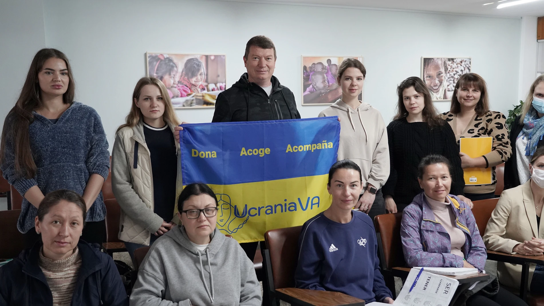 Refugiados ucranianos asisten a clases de español en Valladolid