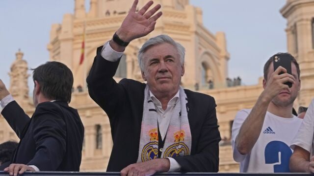 Carlo Ancelotti, en La Cibeles