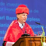 El catedrático Antonio Fernández de Buján en la ceremonia celebrada este viernes en el Paraninfo de la ULL