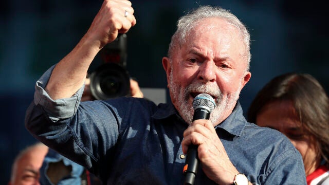 El expresidente brasileño Lula da Silva, del partido de los Trabajadores (PT), durante un discurso en Sao Paulo
