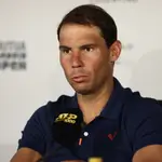 Rafael Nadal, en una rueda de prensa del Mutua Madrid Open.