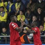 Sadio Mane celebra el tercer tanto del Liverpool contra el Villarreal