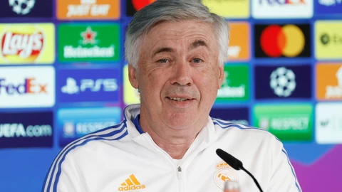 - El entrenador italiano del Real Madrid, Carlo Ancelotti durante una conferencia de prensa