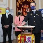 Toma de posesión del nuevo Comisario Provincial de Palencia, Honorio Pérez, con la presencia del jefe de operaciones de la policía nacional en Castilla y León, Jesús del Amo; y de la delegada de Gobierno, Virginia Barcones