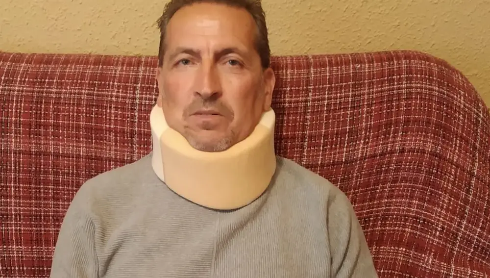 Pedro Larraga lleva con collarín más de tres años con motivo de la lesión cervical que padece