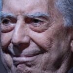 Peruvian writer Mario Vargas Llosa smiles while attending the 46th edition of the International Book Fair in Buenos Aires, Argentina, Friday, May 6, 2022. (AP Photo/Natacha Pisarenko)