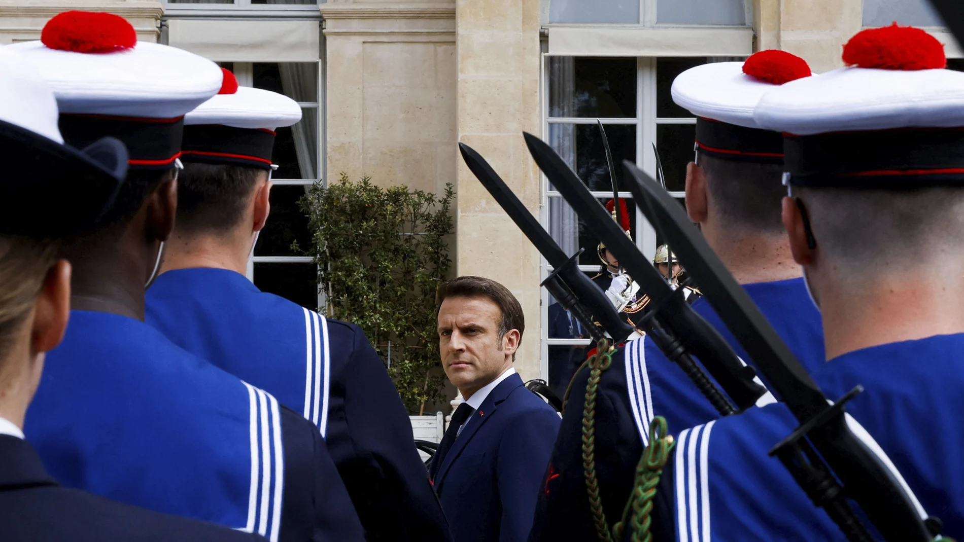 El presidente Macron durante la ceremonia de inauguración de su segundo mandato