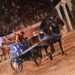 Cuadrigas en el circo romano de las Fiestas Íbero Romanas de Cástulo 2019