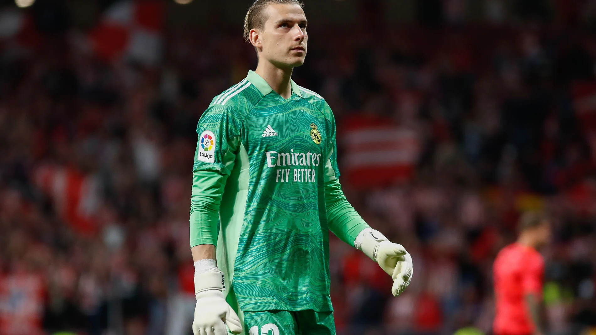 Andriy Lunin con el Real Madrid.