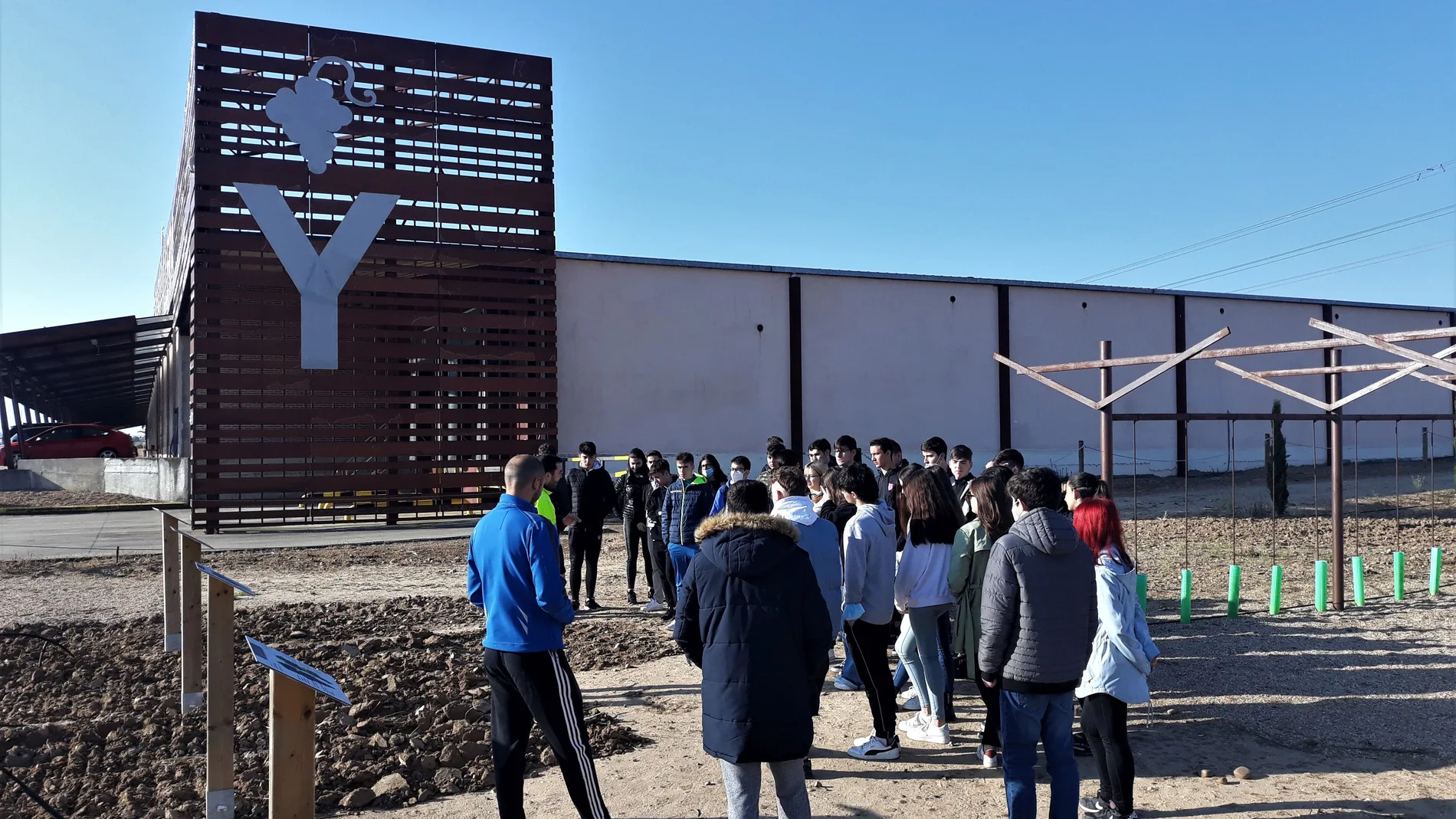 Visita de los alumnos de Tordesillas a la bodega del grupo en Rueda