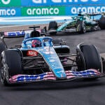 Fernando Alonso, con su Alpine durante el GP celebrado en Miami.