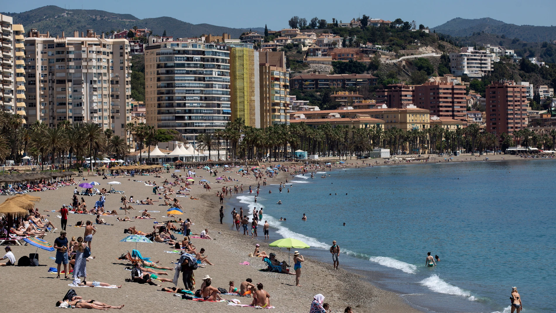 La playa de La Malagueta en Málaga
