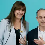 La presidenta del Parlament, Laura Borràs, y el exconseller Jordi Turull