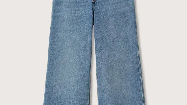 Jeans culotte tiro alto, de Mango