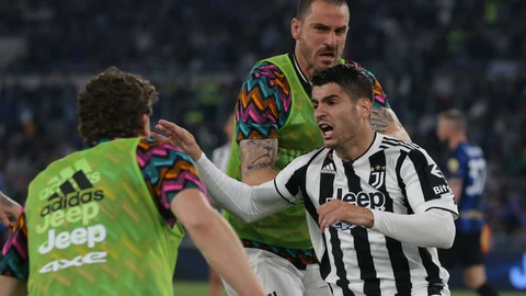 Morata celebra un gol con la Juventus