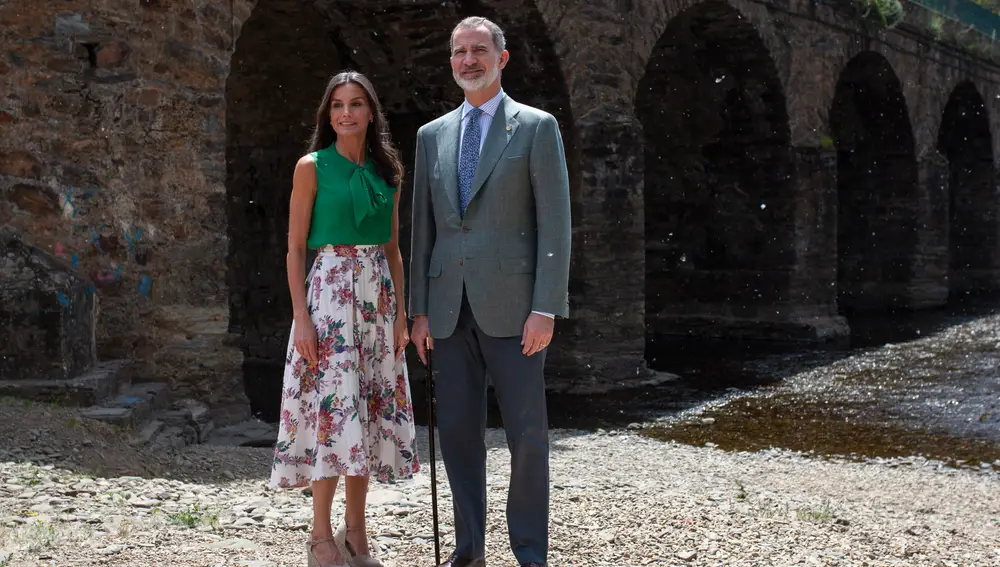 La Reina Letizia y el Rey Felipe VI cuando visitaron la comarca cacereña de Las Hurdes.