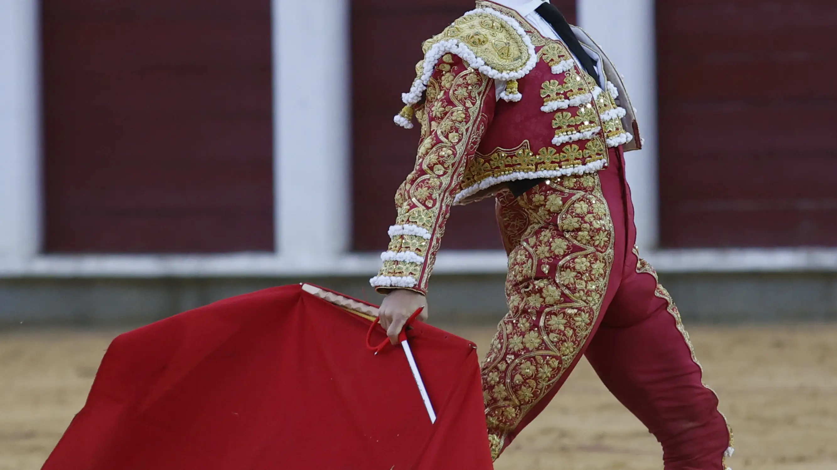 El diestro Julián López &quot;El Juli&quot;, en su faena durante la corrida mixta que se ha celebrado hoy sábado en la plaza de Toros de Valladolid