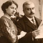 "La Dama de Panamá", Mercedes Doménech -quien salvó a los Cartujos- con su esposo Pedro Clarós en 1913