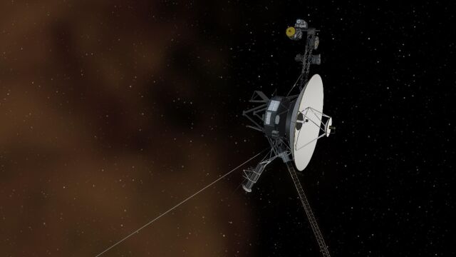 Representación artística de la sonda Voyager 1 en el medio interestelar