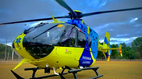 Helicóptero de Sacyl que acudió al lugar del accidente