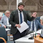 El presidente de la Comunidad de Murcia Fernando López Miras este miércoles en la Asamblea Regional de Murcia. EFE/Marcial Guillén