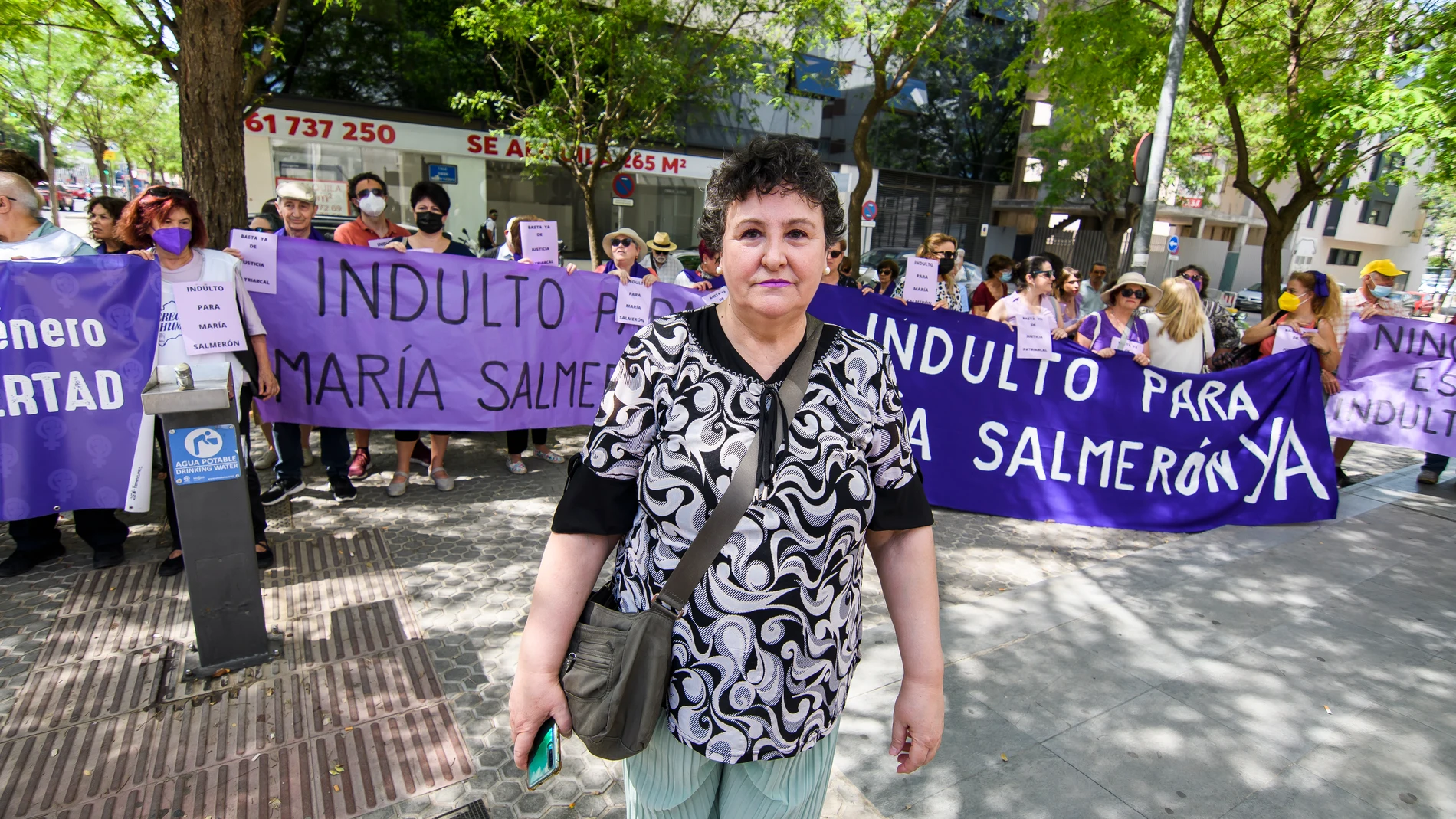 María Salmerón, en mayo a su llegada al juzgado el día que le comunicaron que tendría que ingresar en prisión