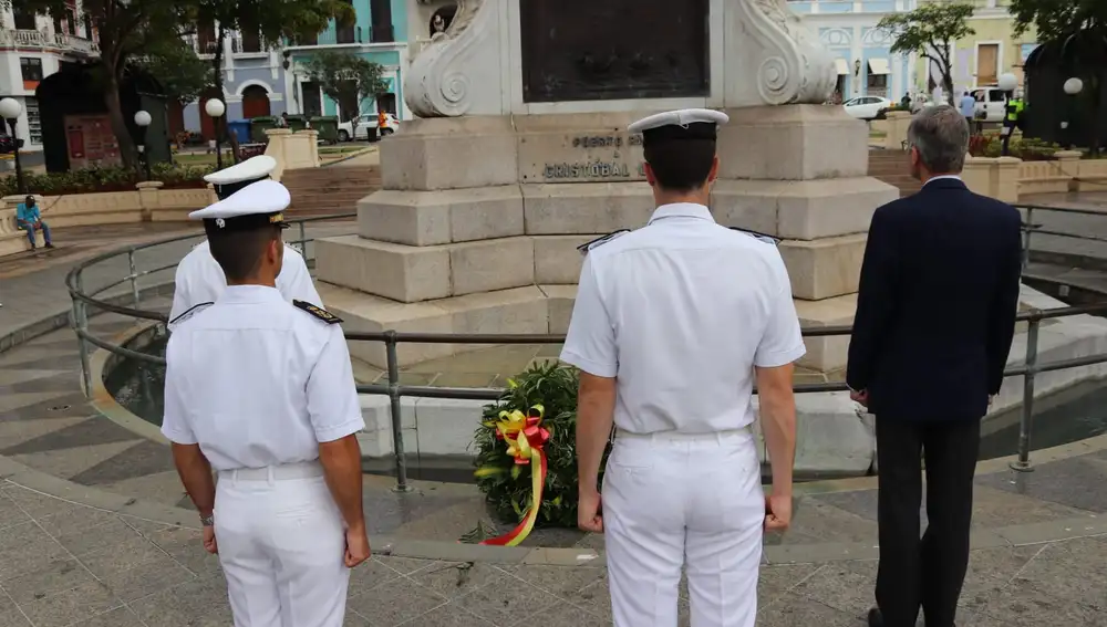 Homenaje de Elcano al primer almirante de la mar Océana en Puerto Rico
