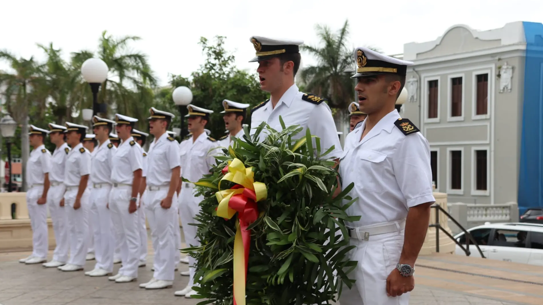 Homenaje de Elcano al primer almirante de la mar Océana en Puerto Rico