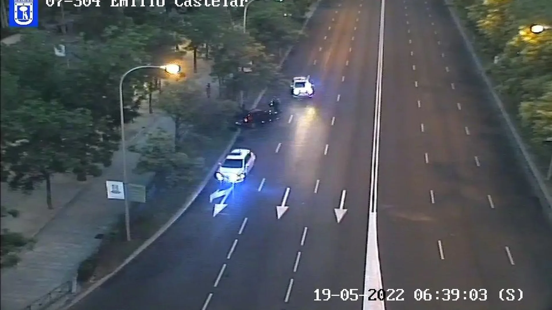 Incidencia de tráfico en la Castellana