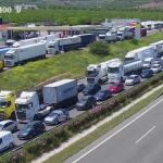 Imagen de las retenciones facilitada por la Dirección General de Tráfico